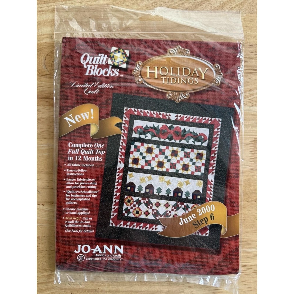Joann JUNE 2000 Limited Edition Holiday Tidings Quilt Block Of The Month NEW